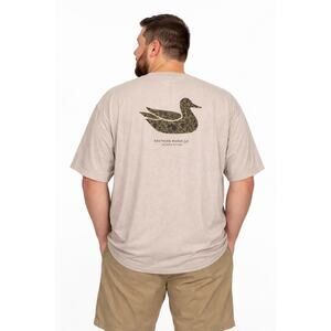 Southern Marsh Duck Originals Camo TShirt 2XL Washed Oatmeal Graphic Tee XXL NWT